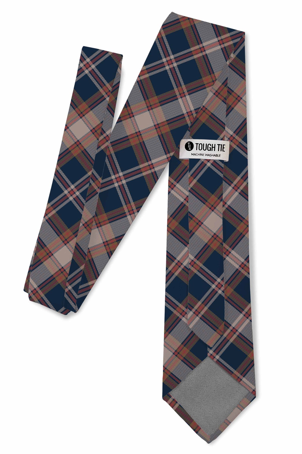 Navy & Rust Plaid Men's Necktie