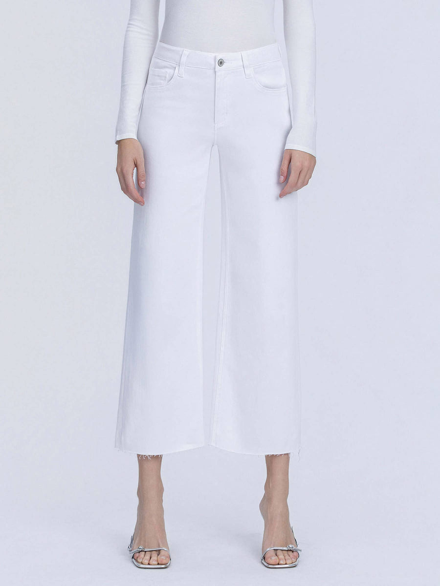 HIGH RISE OPTIC WHITE CROP WIDE LEG JEANS