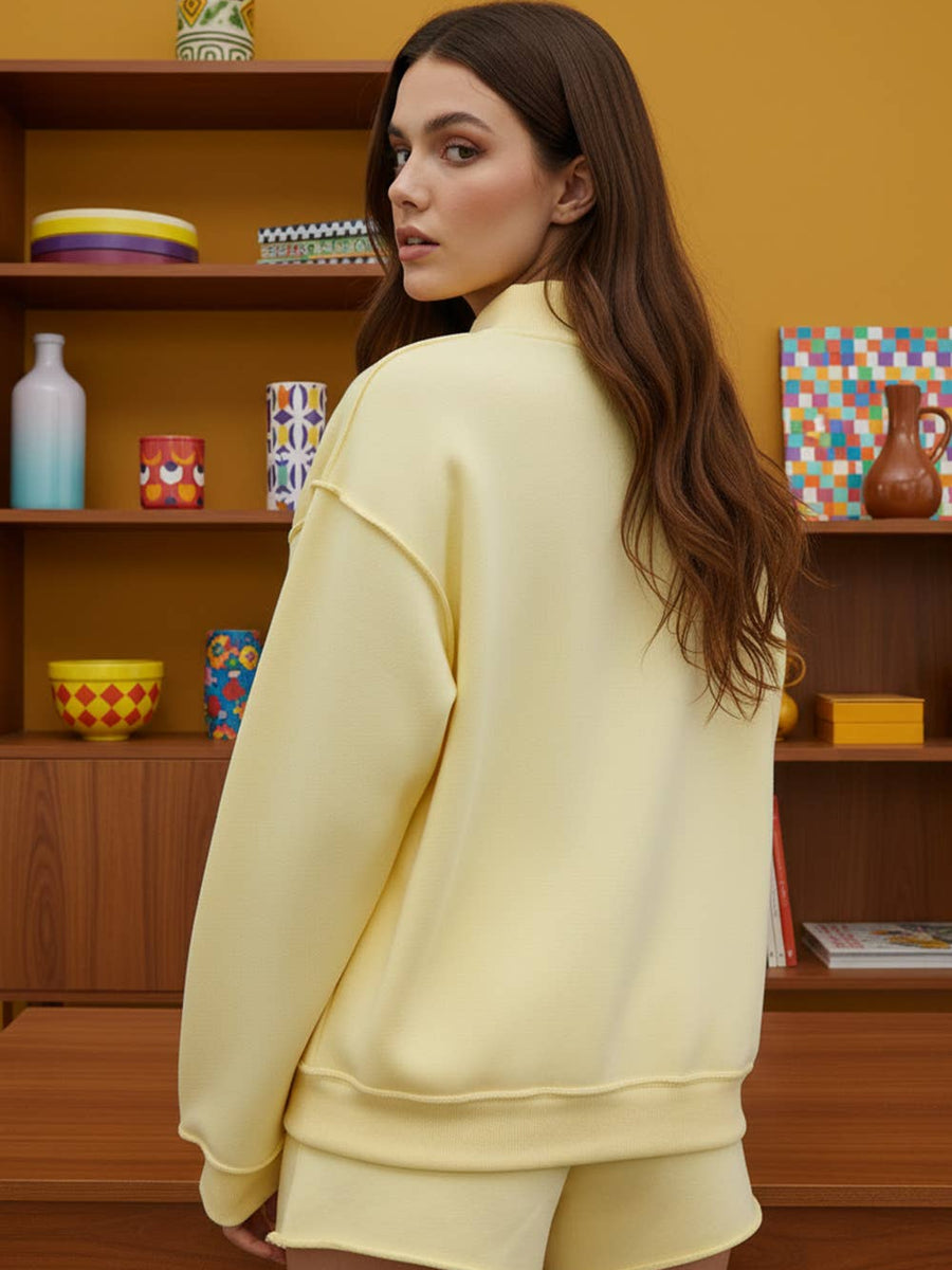 'MOTHER' Embroidered Mock Neck Sweatshirt