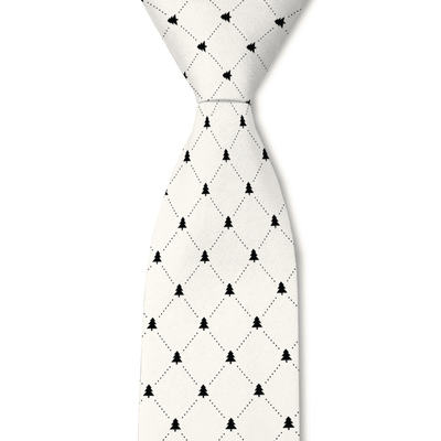 White Christmas Tree Pattern Necktie