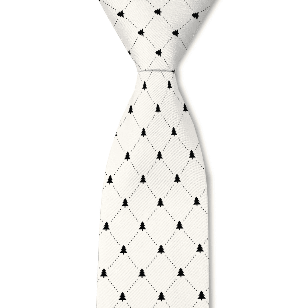 White Christmas Tree Pattern Necktie