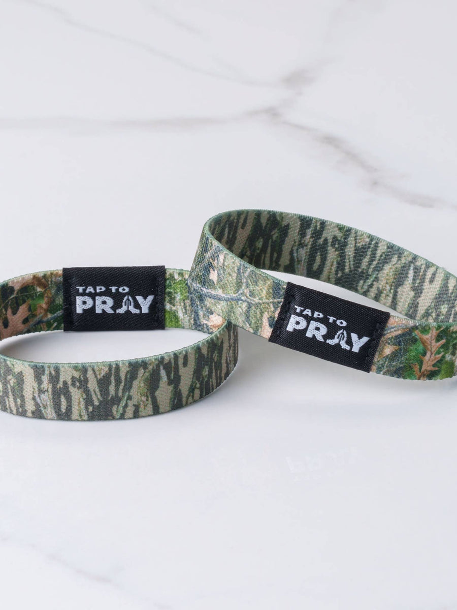 Tap To Pray™ Wristbands - Forest & Tree Bark Camo