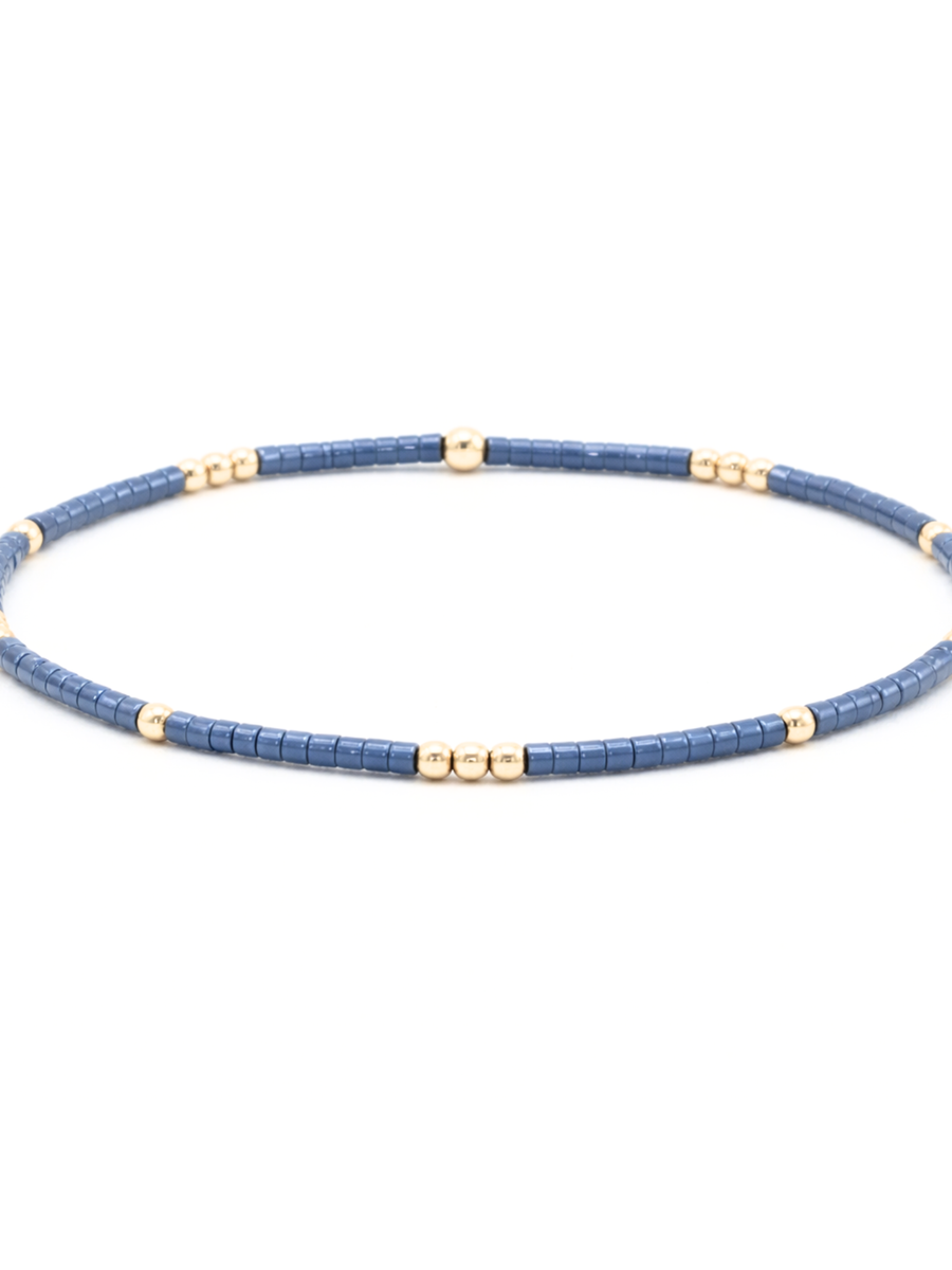 Steel Blue+Gold Bracelet