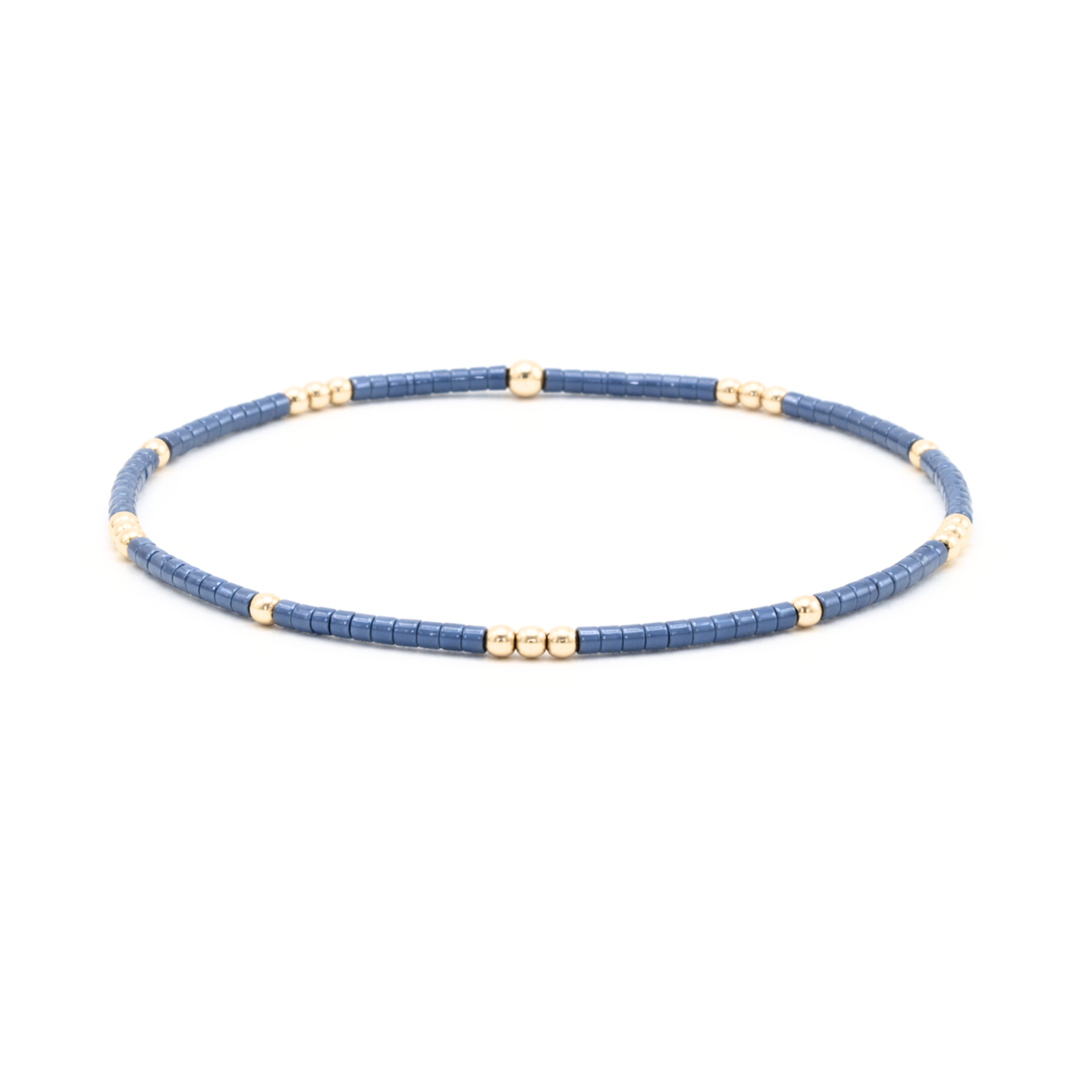 Steel Blue+Gold Bracelet