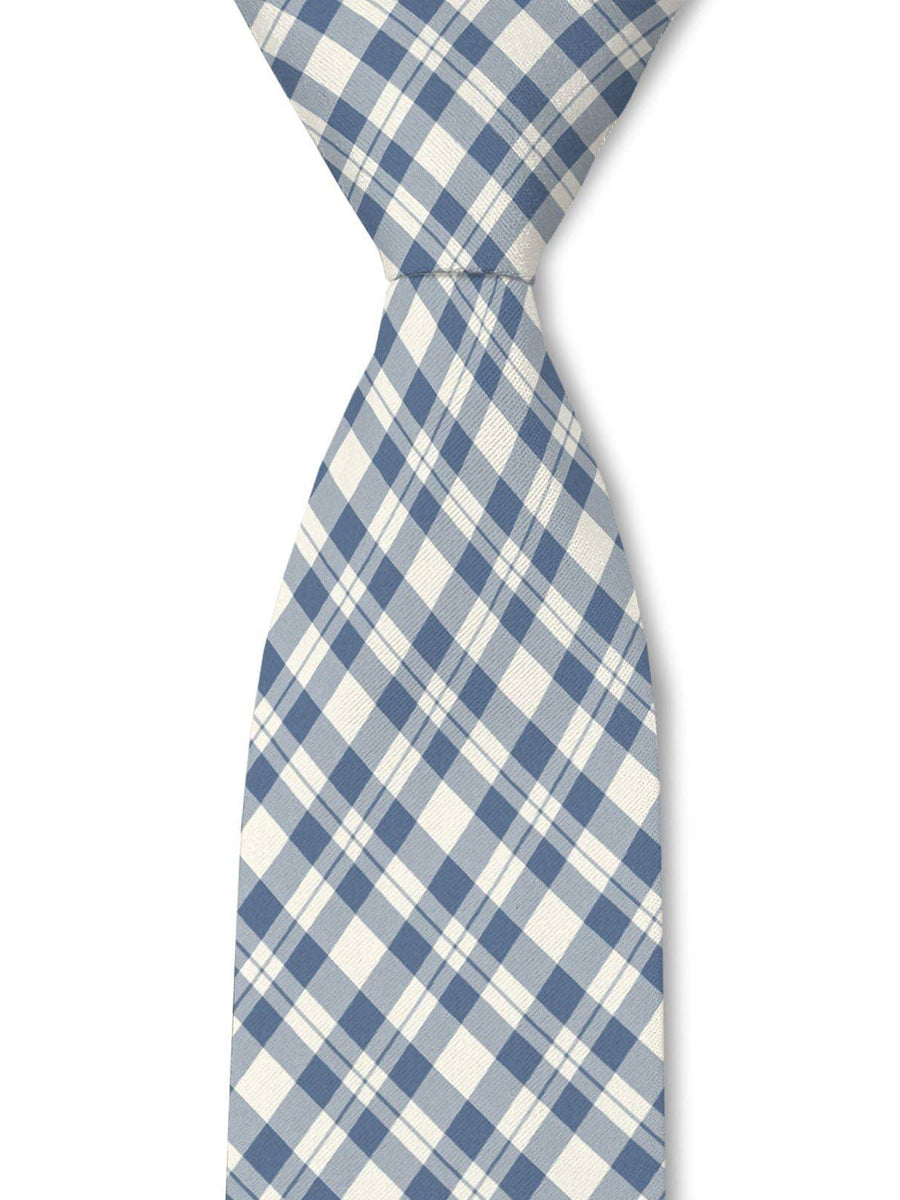 Blue & White Plaid Silk Tie