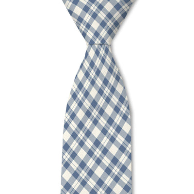 Blue & White Plaid Silk Tie