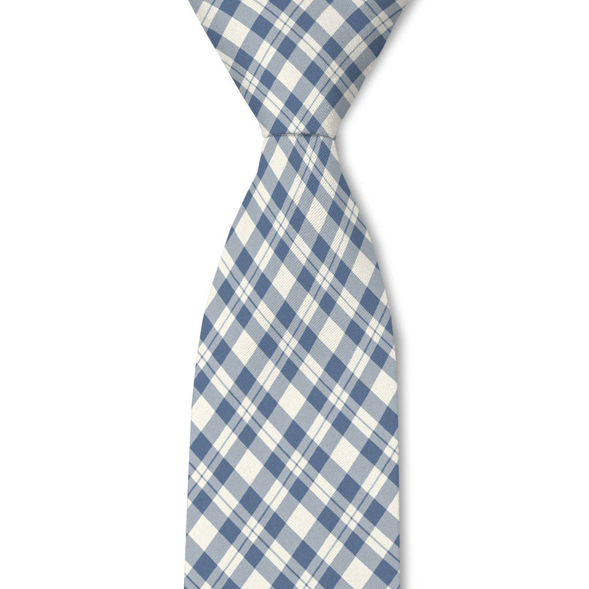 Blue & White Plaid Silk Tie