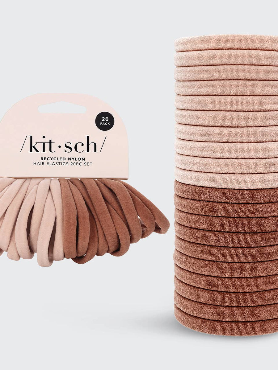 Kitsch Eco-Friendly Nylon Elastics 20pc set - Blush