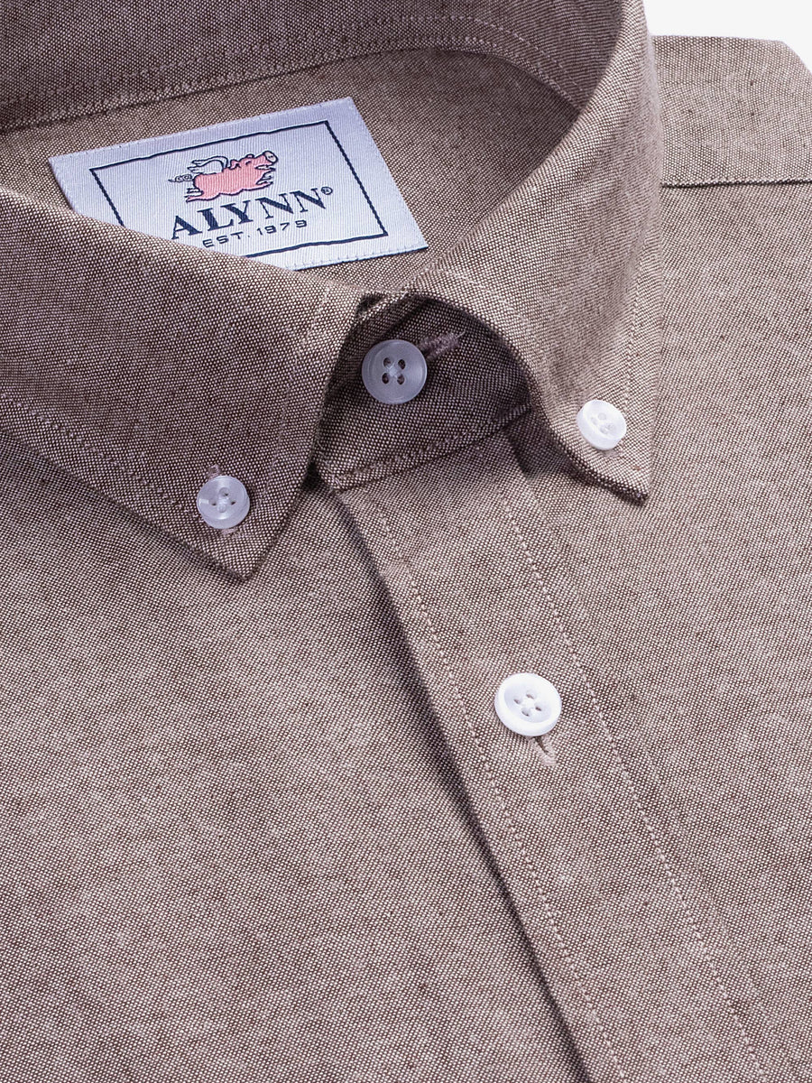 Lucas Casual Untuckable Slim Fit Brown Dress Shirt