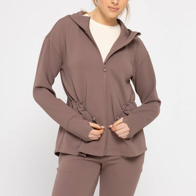 Jacquard Ribbed Hooded Jacket