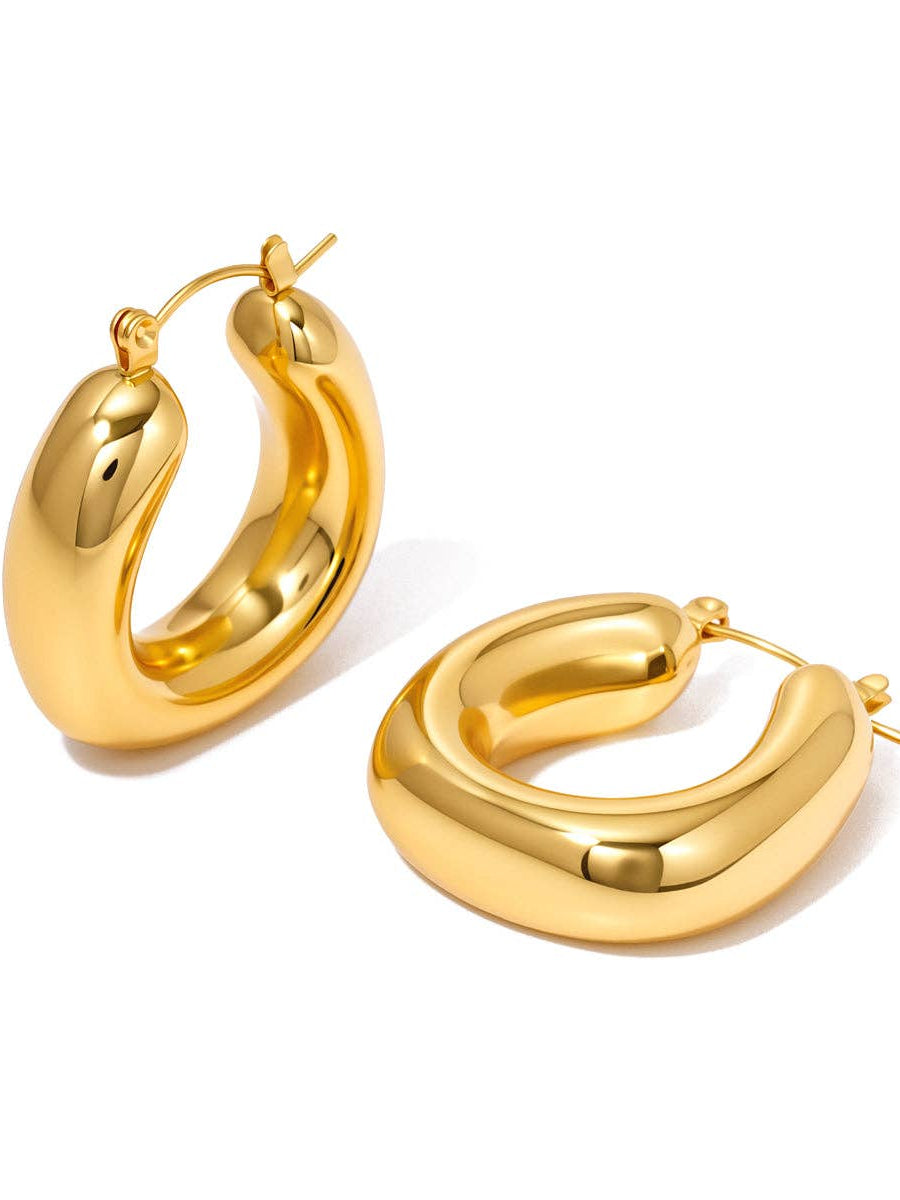 Chunky Gold Hoop Earrings