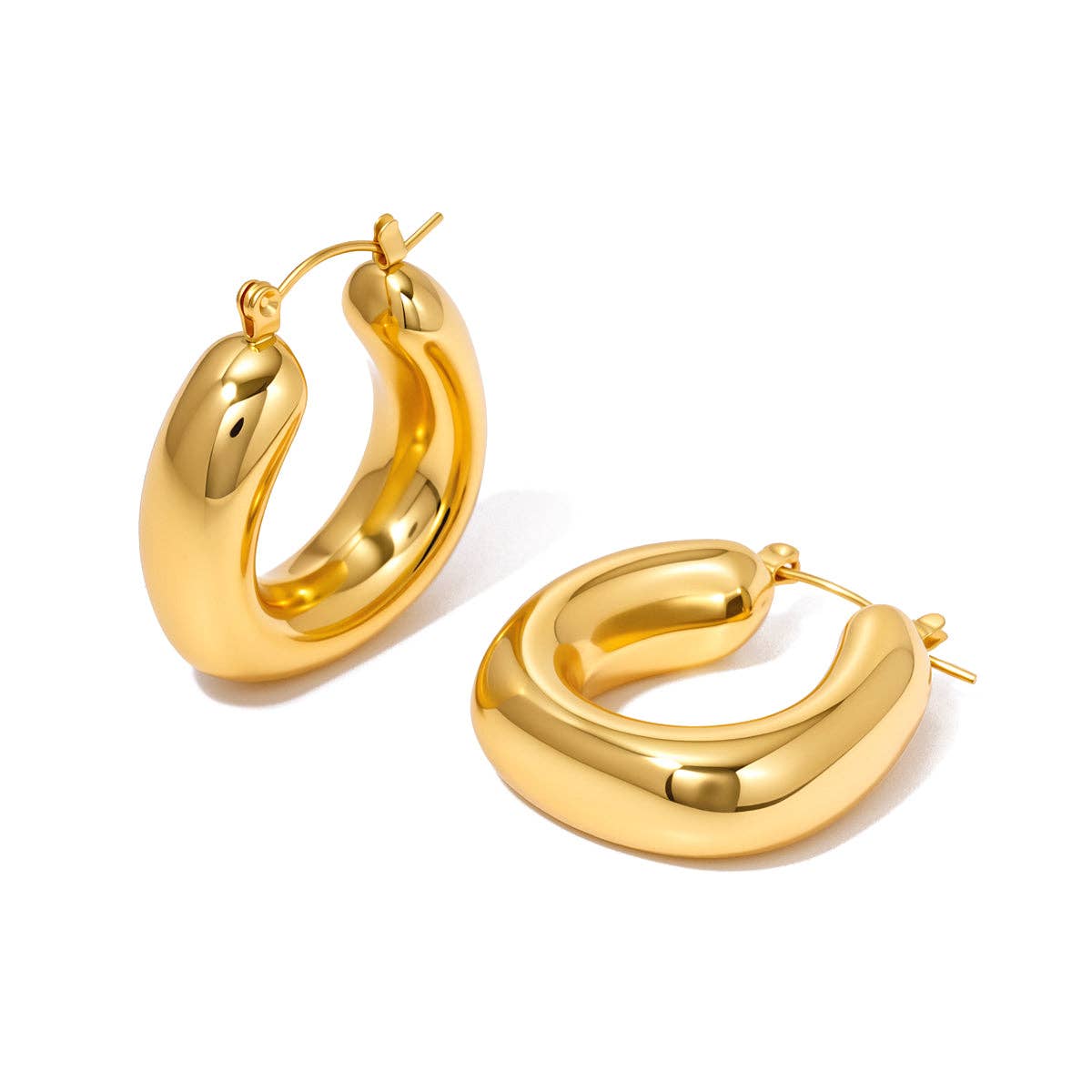 Chunky Gold Hoop Earrings