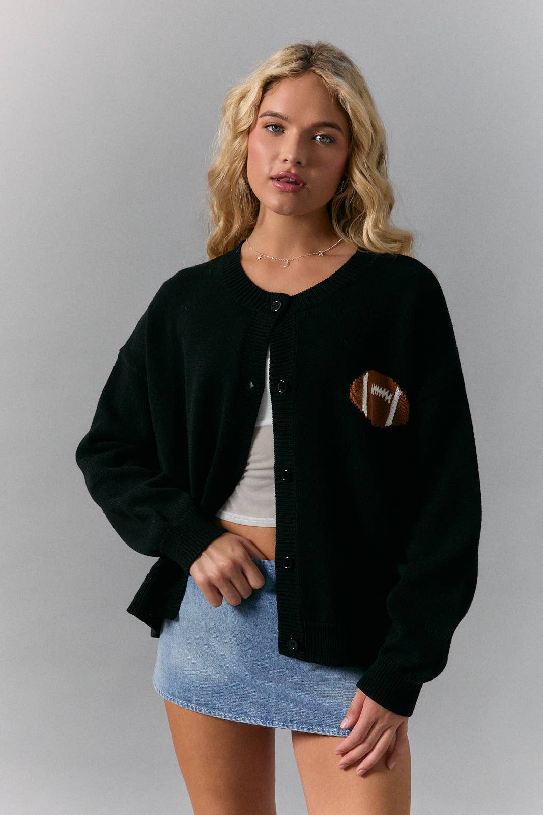 Black Football Goalpost Sweater