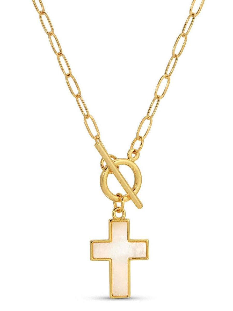 Front Toggle Cross Pendant Necklace