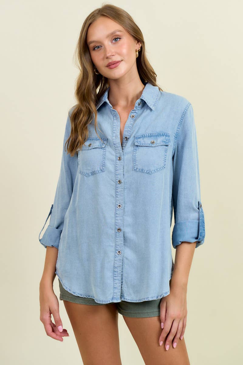 Chambray Button Down Shirt