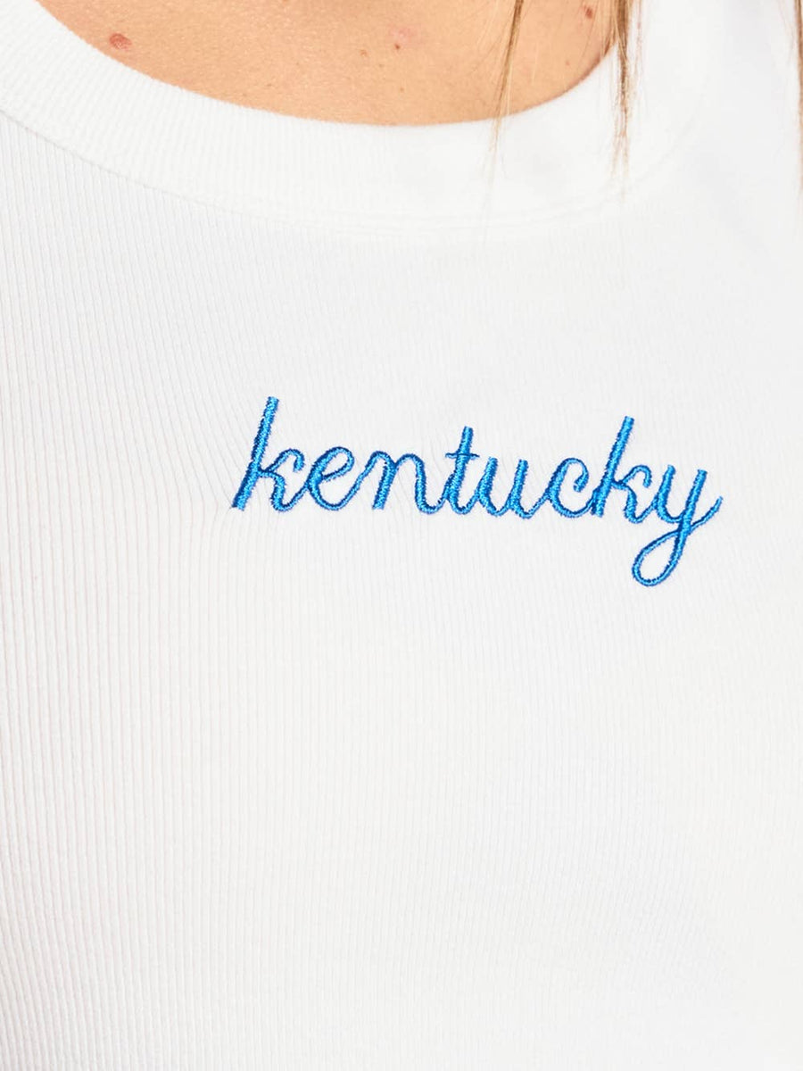 Kentucky Embroidered Ribbed Tank