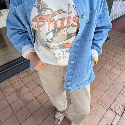 Taupe Pinstripe Barrel Leg Pants