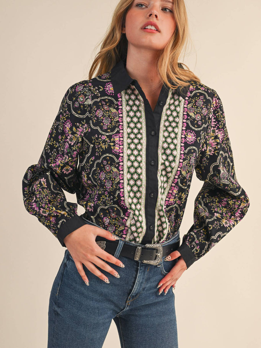 Floral Print Button Up
