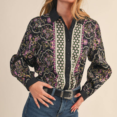 Floral Print Button Up