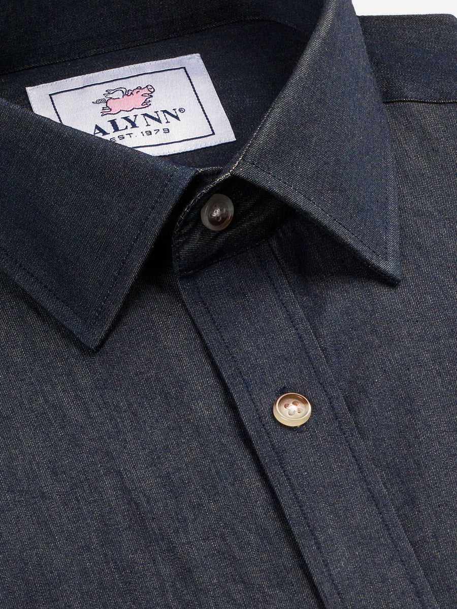 Liam Dark Denim Untuckable Slim Fit Dress Shirt