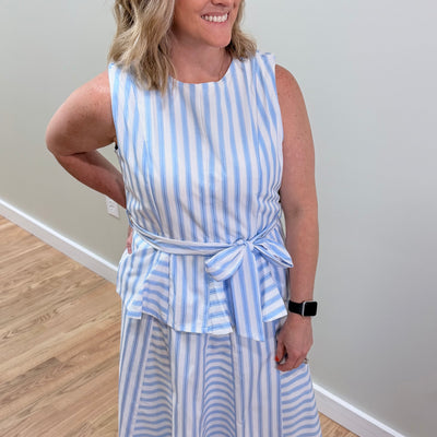Striped A Line Midi Skirt