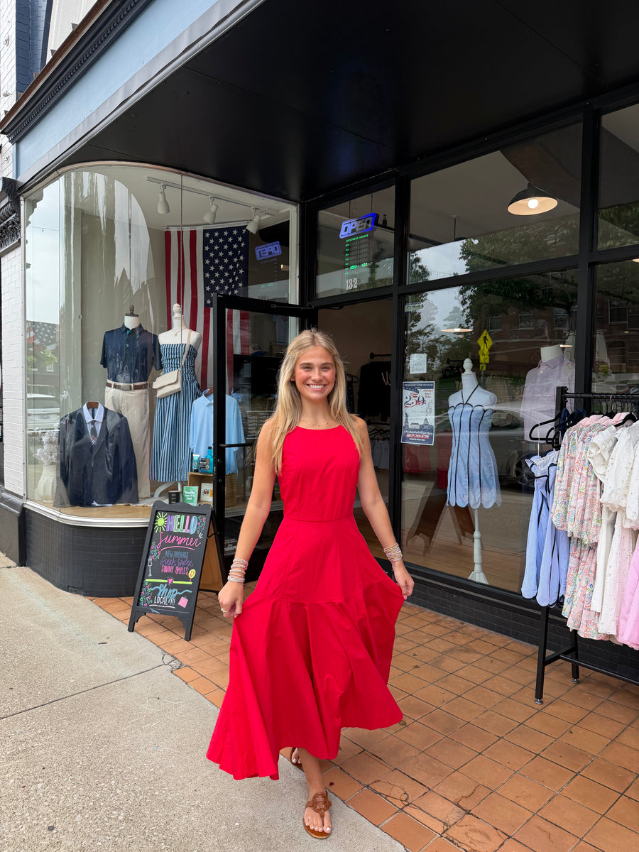 Halter Neck Smocked Back Midi Dress
