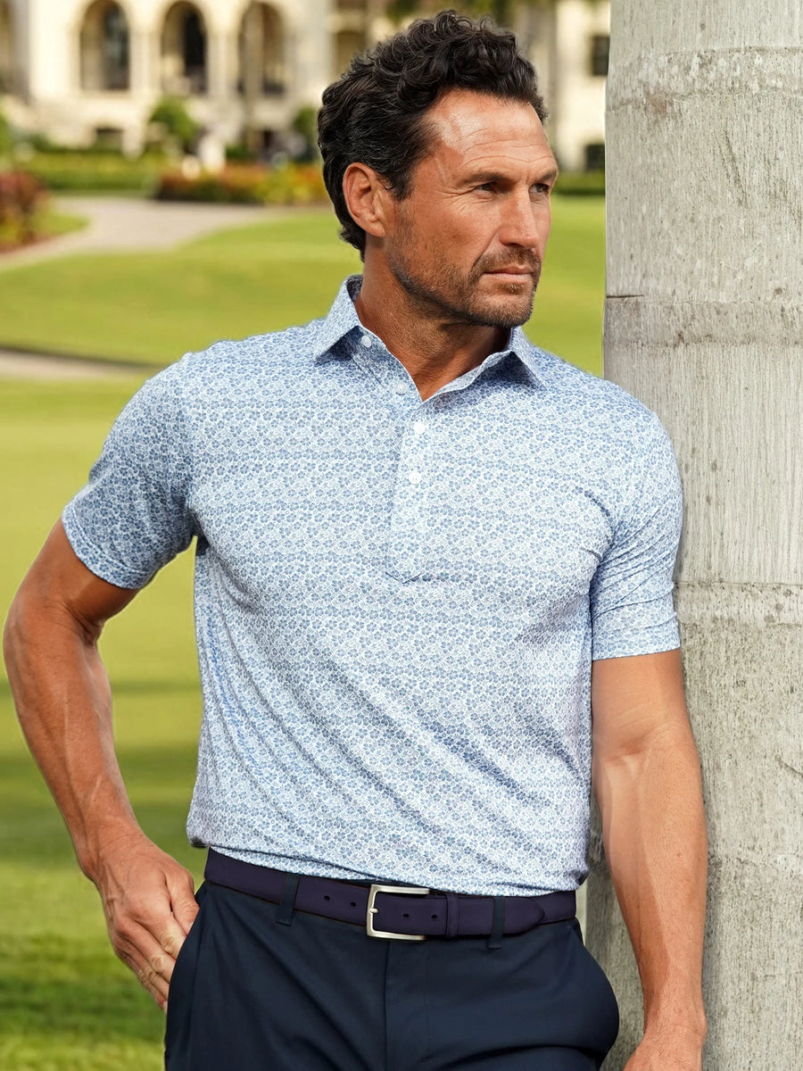 Featherweight Flex Polo Coastal Blue Floral