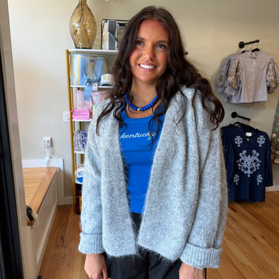 Heather Gray Open Front Cardigan