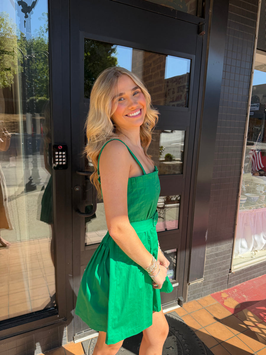 Square Neck Belt Dress