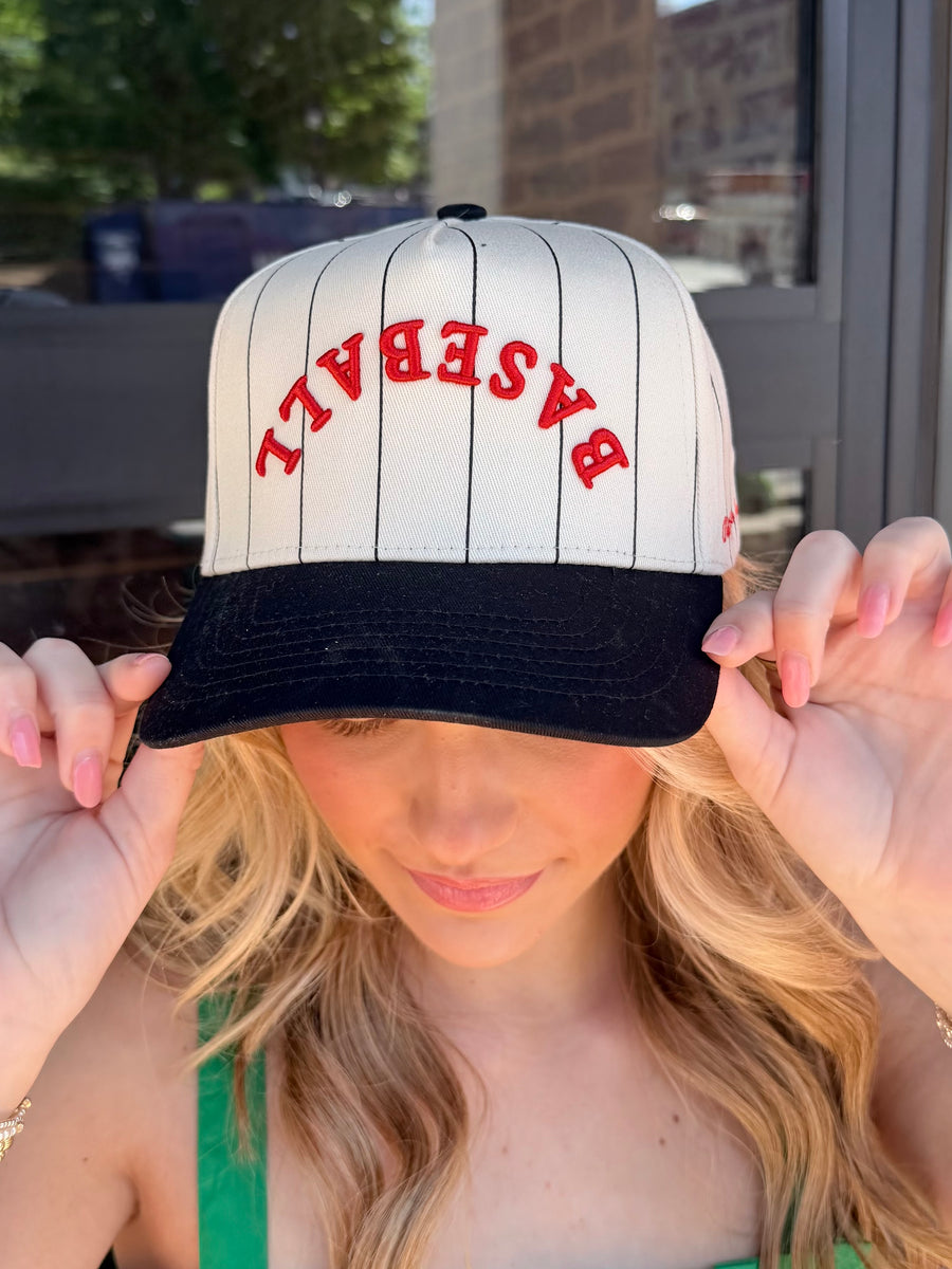 Baseball Vintage Pinstripe Trucker Hat