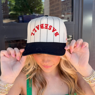 Baseball Vintage Pinstripe Trucker Hat