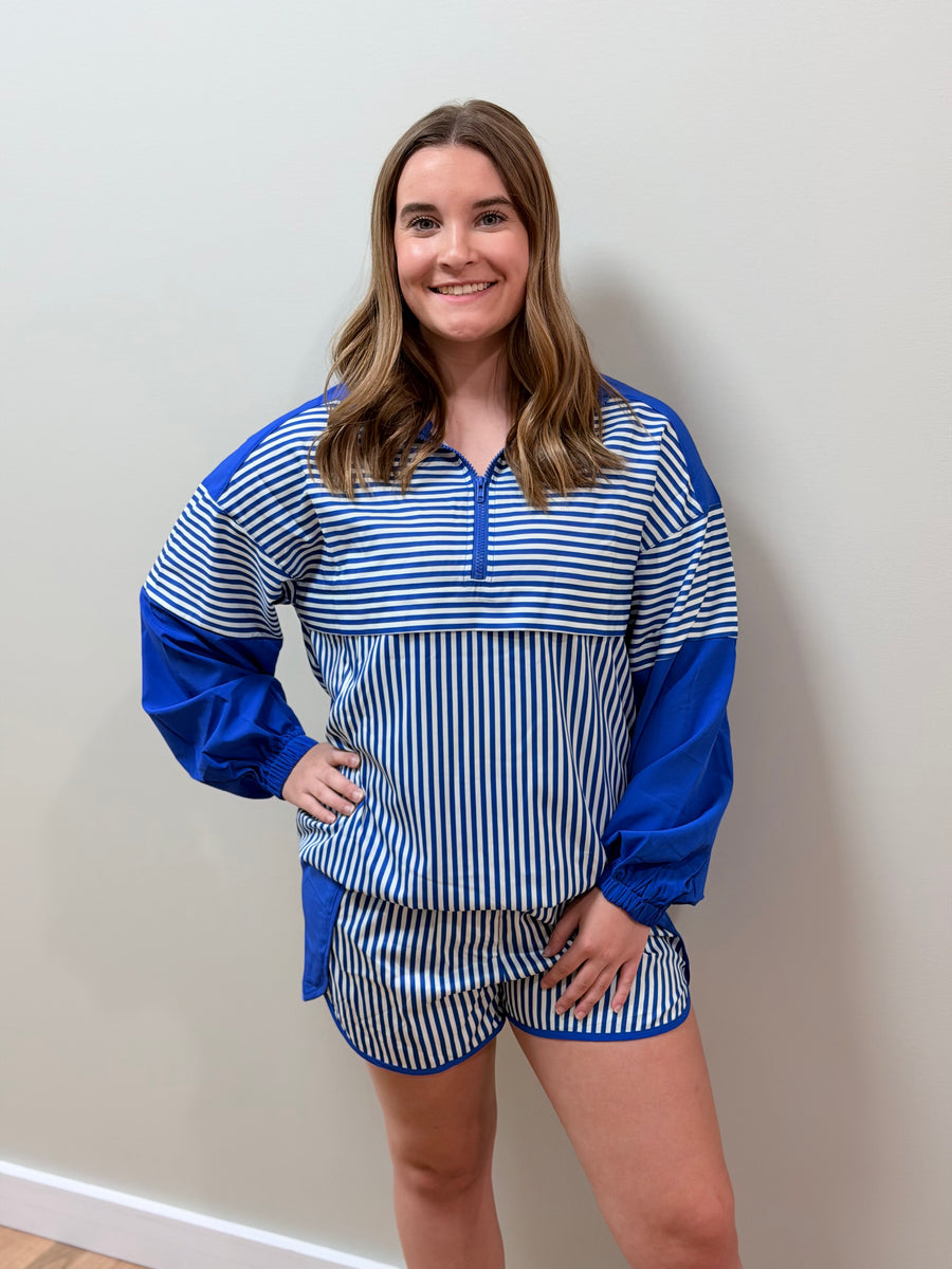 Stripe Active Top & Shorts Set