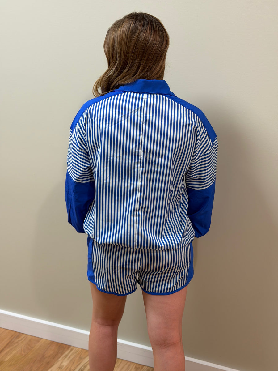 Stripe Active Top & Shorts Set