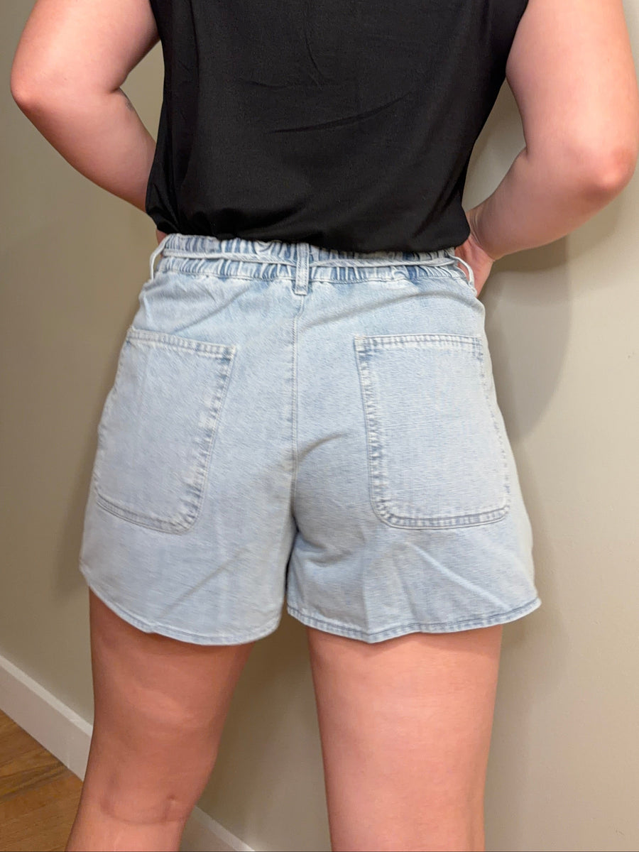 Self-Tie Waist Skort