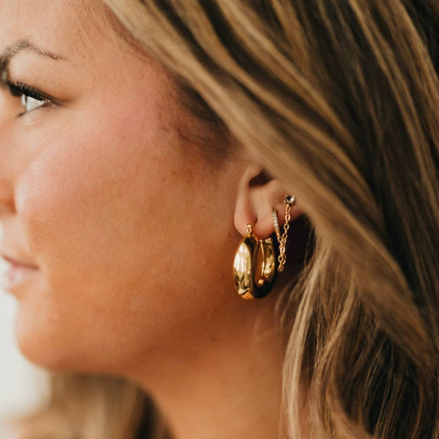 Chunky Gold Hoop Earrings