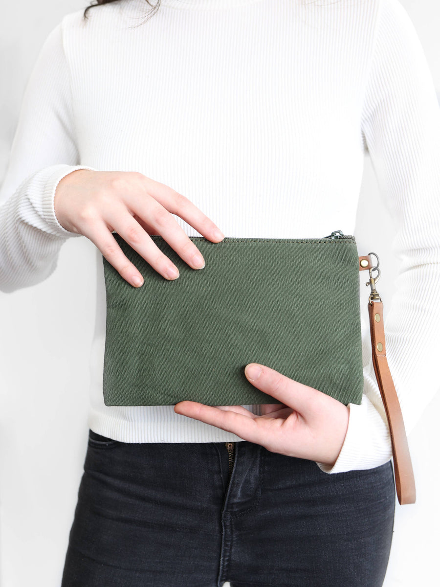 Canvas Clutch Zipper Pouch