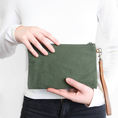 Canvas Clutch Zipper Pouch