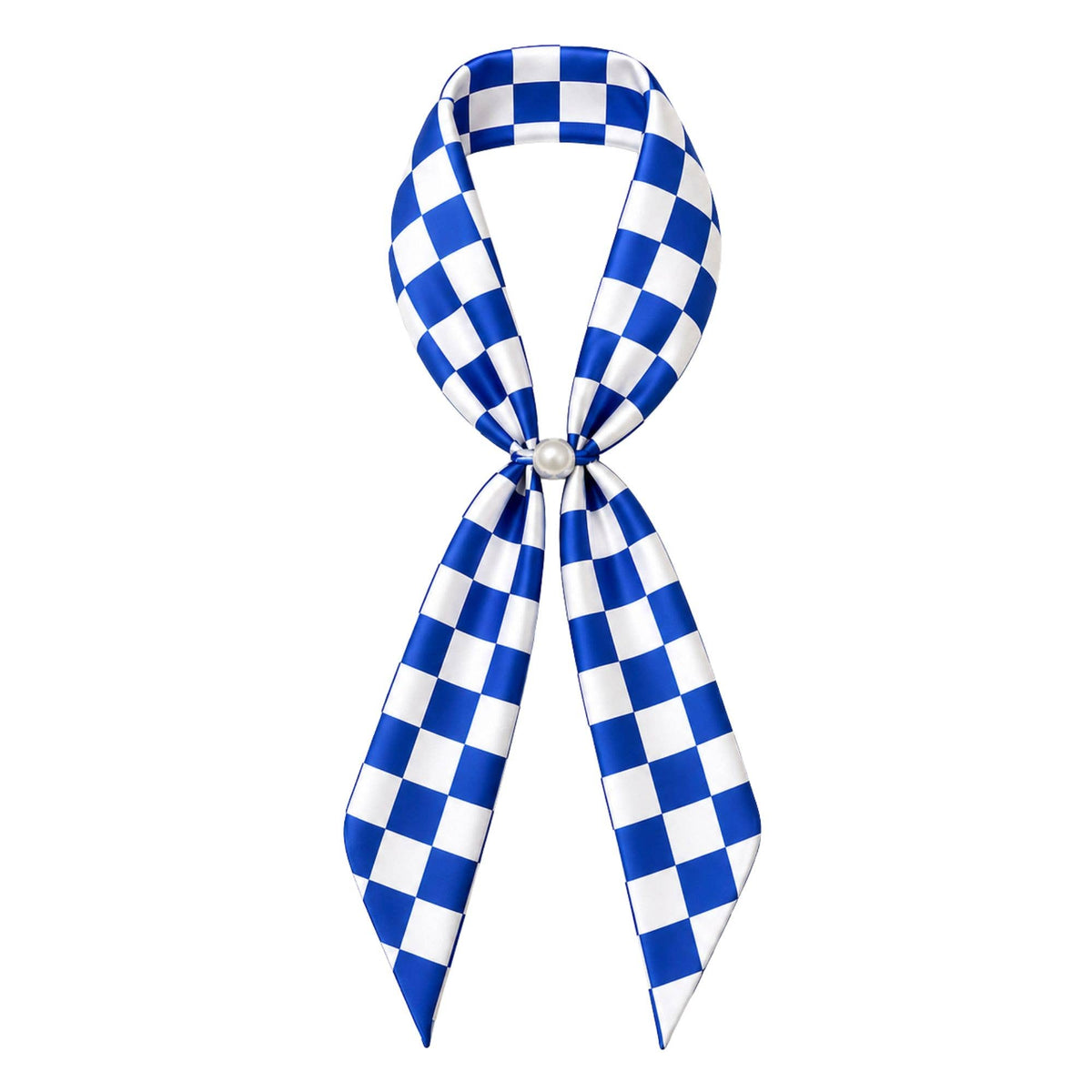 Game Day Checkered Scarf Necklace