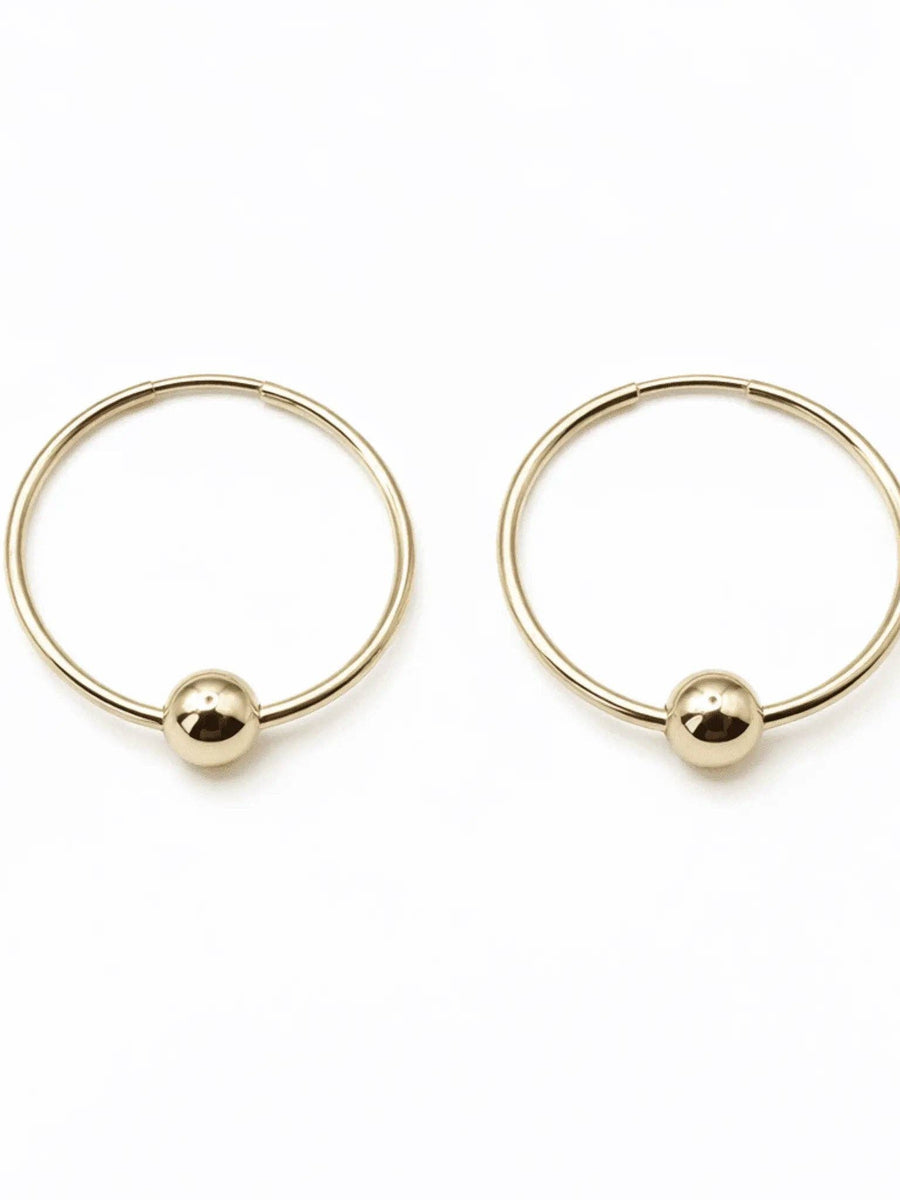 Endless Summer Single Gold on Gold Hoop Earring