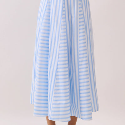 Striped A Line Midi Skirt