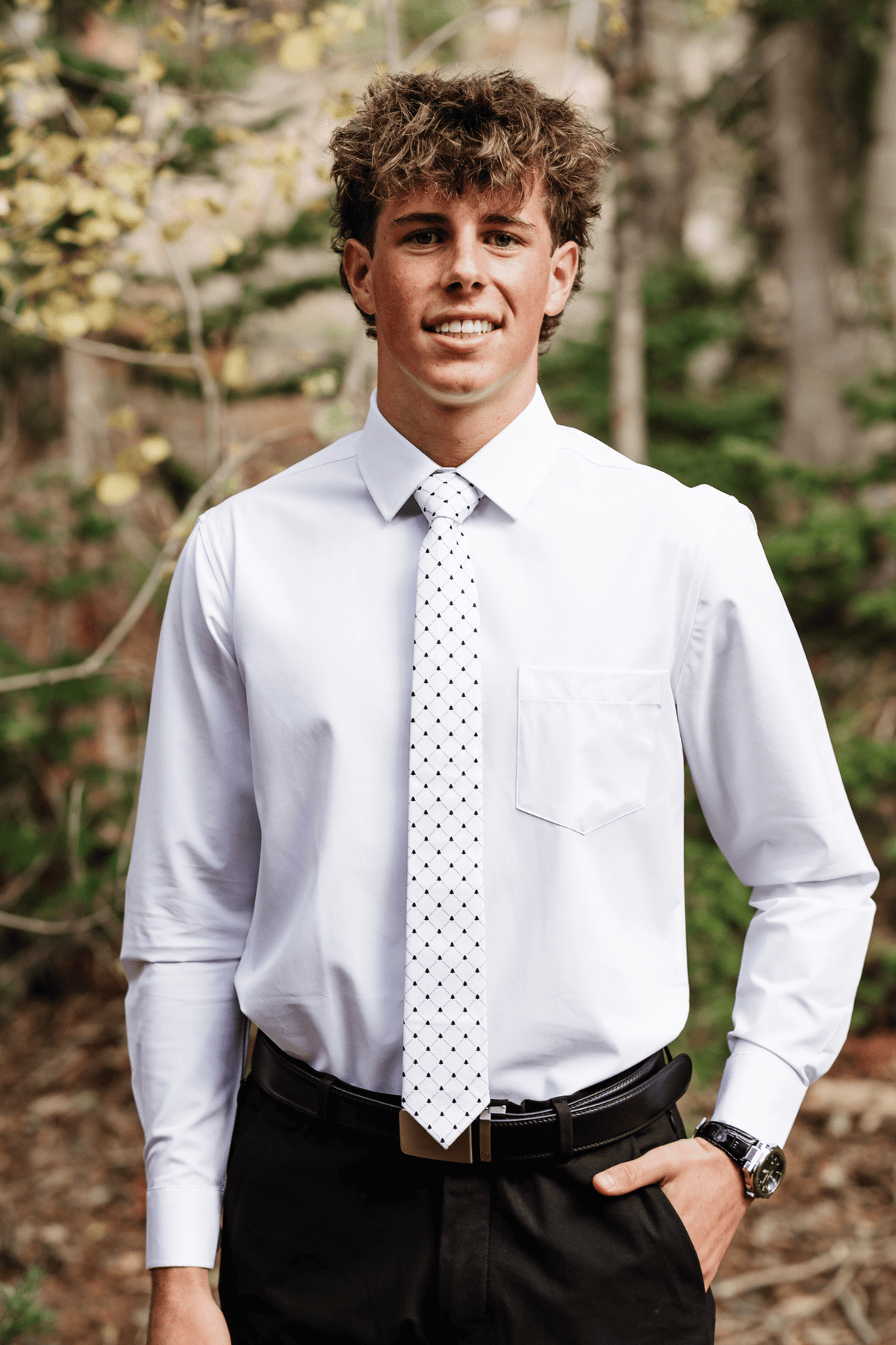 White Christmas Tree Pattern Necktie