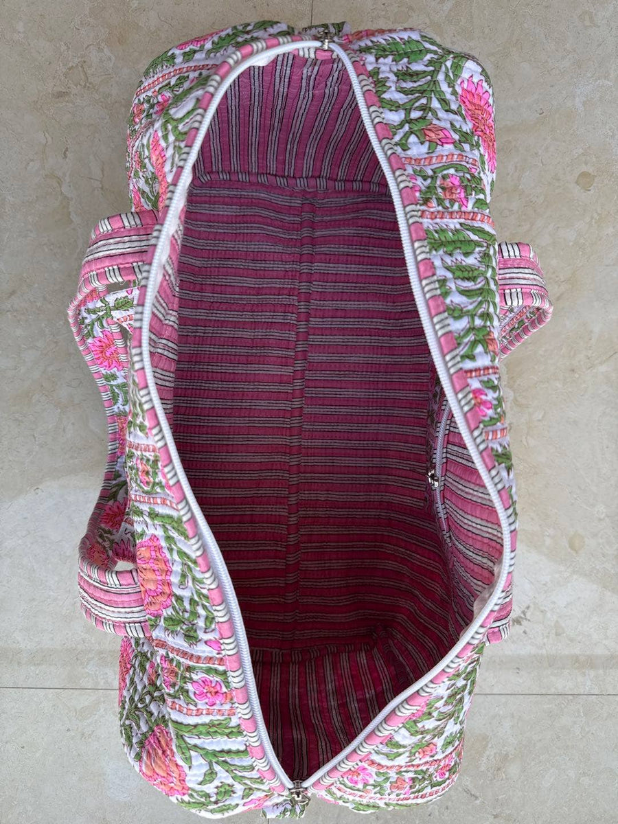Eliana Pink Floral Duffel Bag