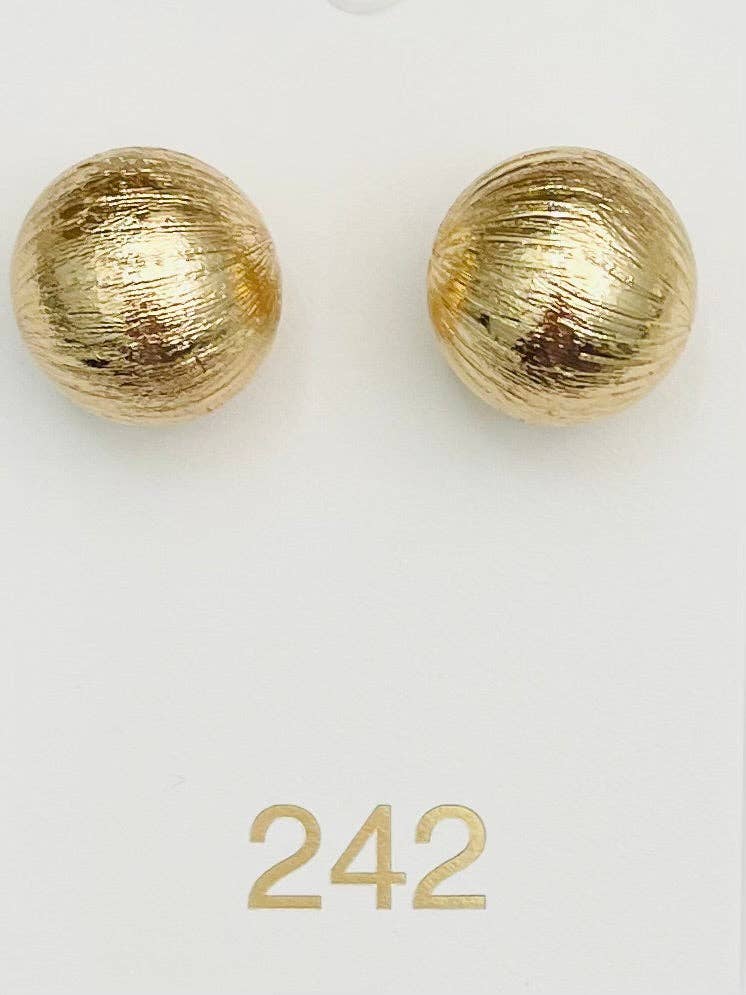 Textured Gold Dome Stud Earrings