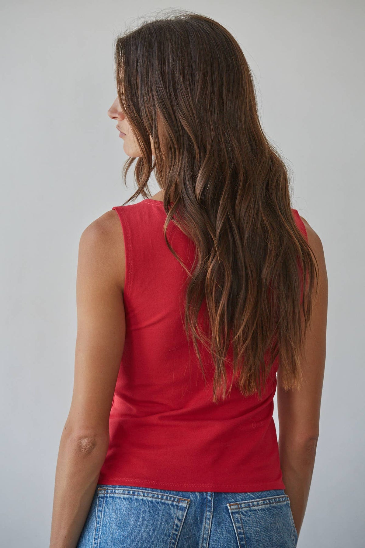 Boat Neck Sleeveless Knit Tank