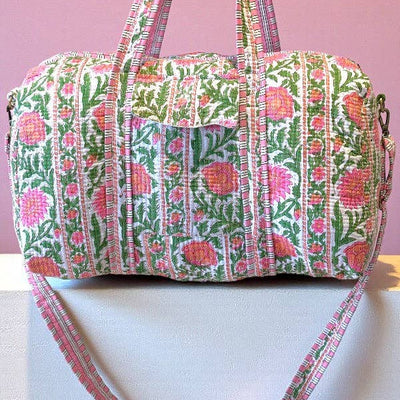 Eliana Pink Floral Duffel Bag