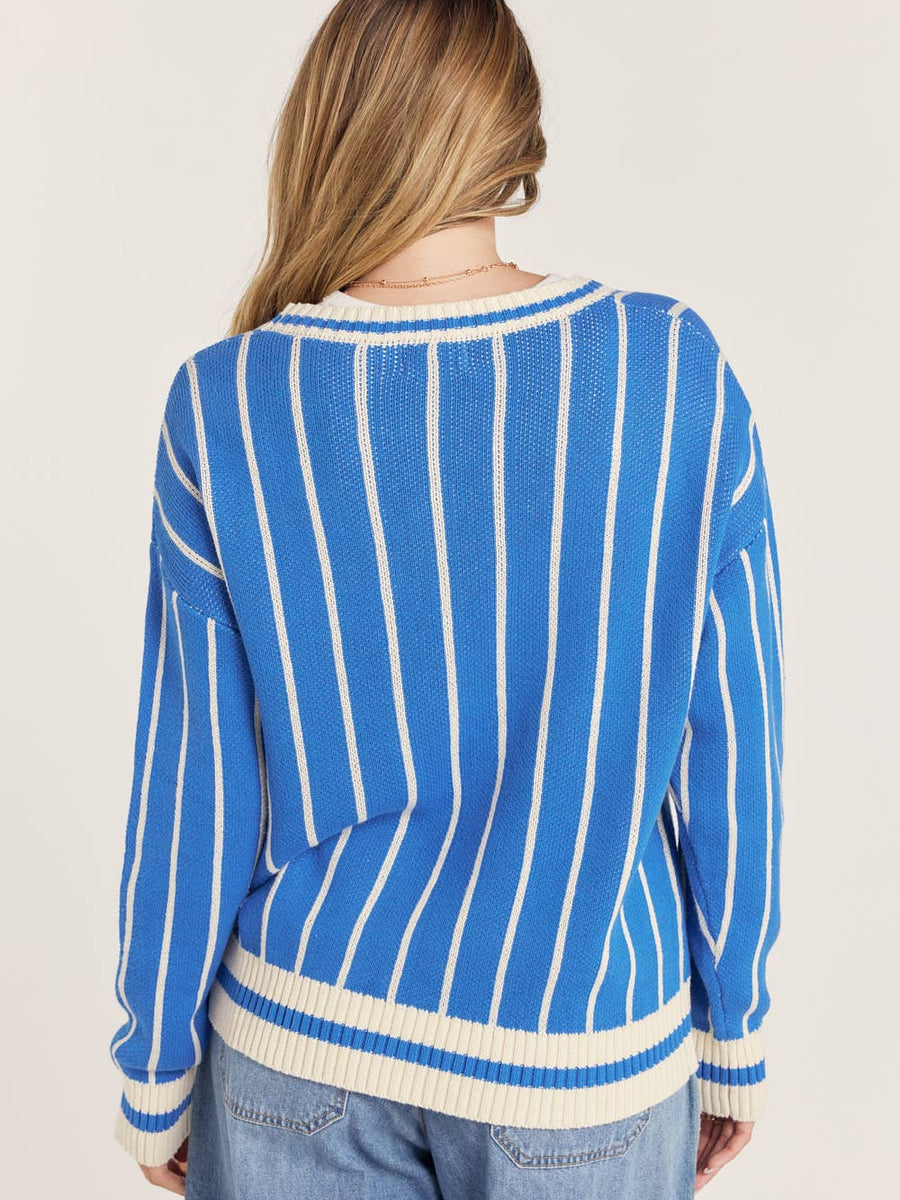 Kentucky Blue Striped Varsity Cardigan