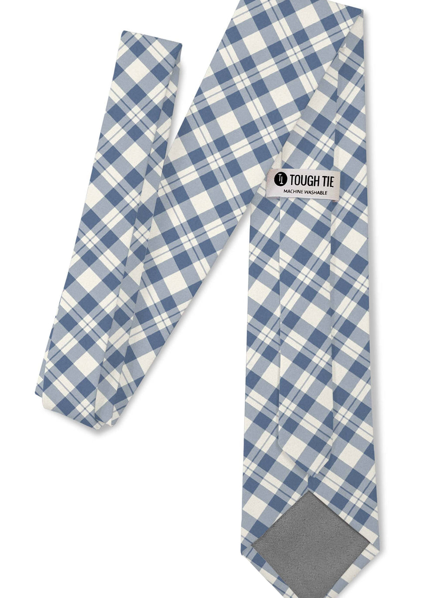 Blue & White Plaid Silk Tie