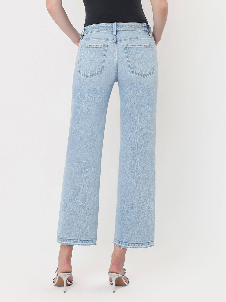 Mid-rise Crop Slim Wide Jean