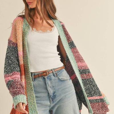 Oversized Color Block Sweater
