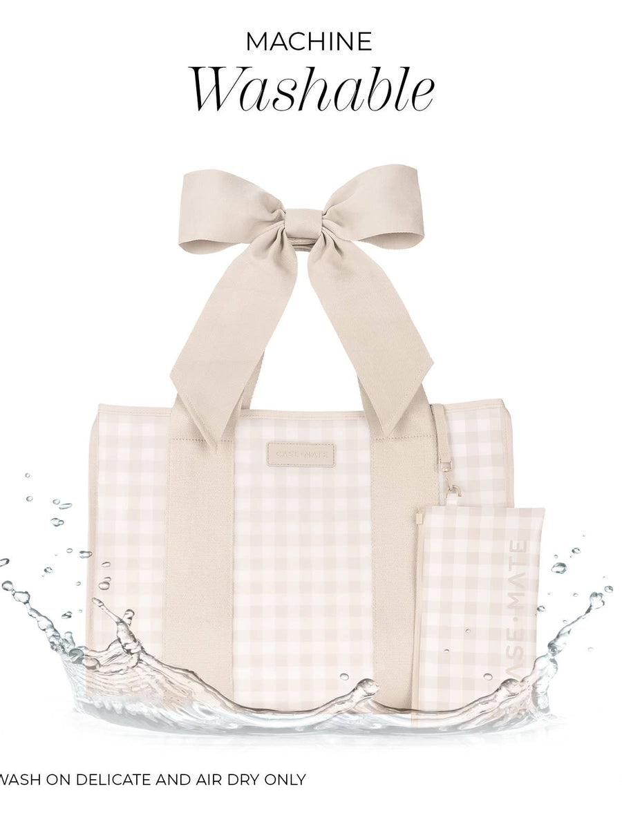 Case-Mate Latte Gingham Bow Jelly Tote Bag